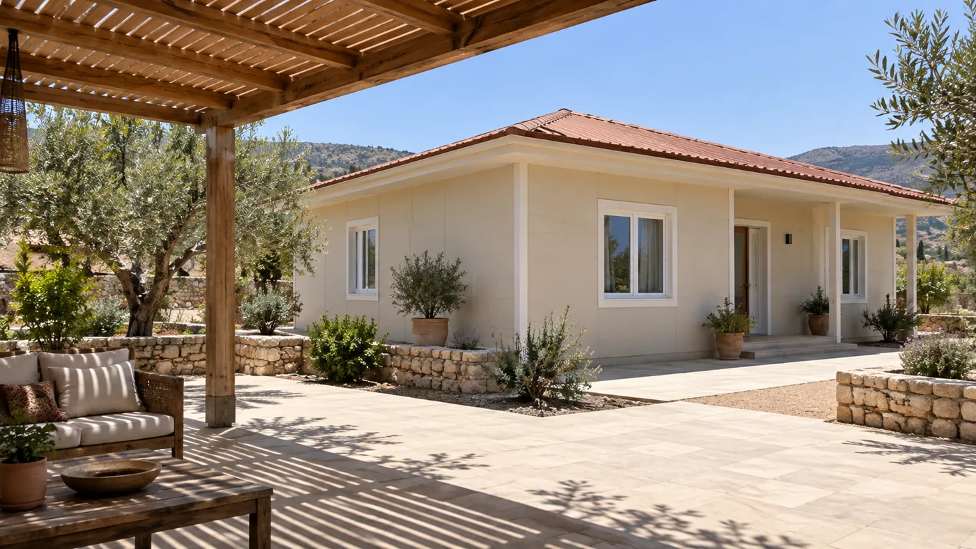 Maison préfabriquée avec terrasse pour l’Algérie