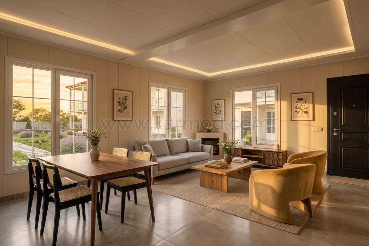 intérieur minimaliste villa en acier