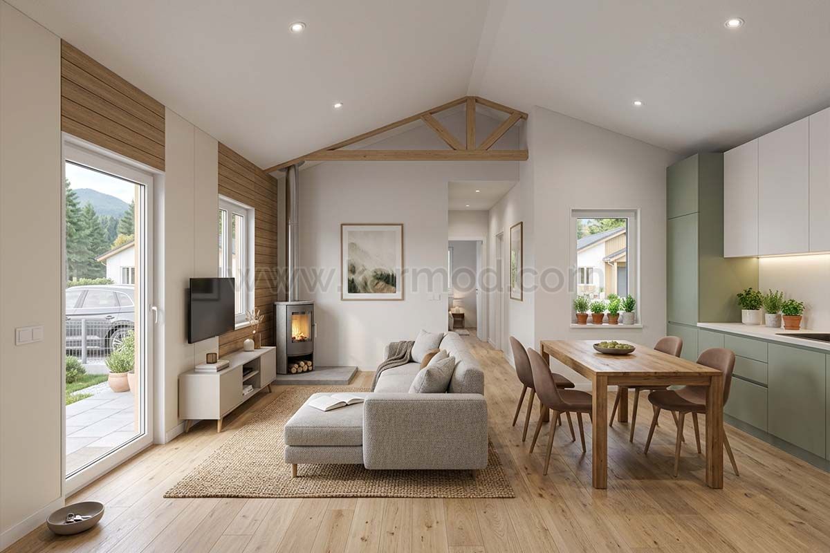 Interiorismo minimalista en villas de acero