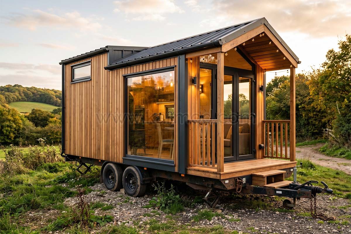 viaje por Europa con casa diminuta con ruedas