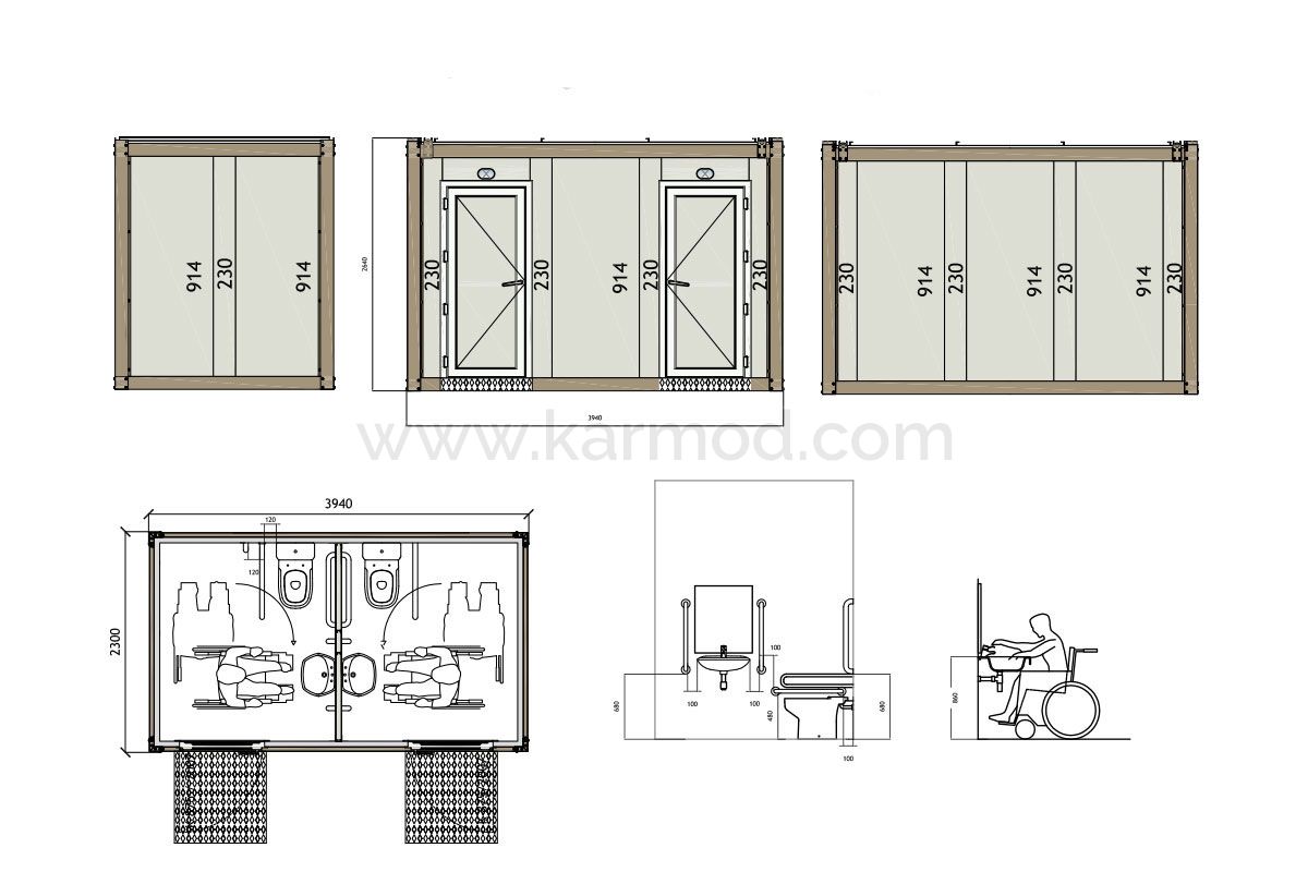 215x215 Туалетна кабіна для інвалідів