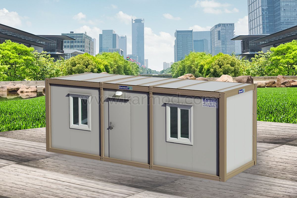 K3005: 2 кімн+душ+туалет, Упакований Контейнер - 2,4х6 м