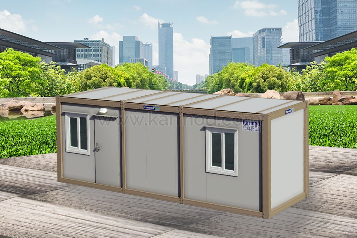 K7001: 2к+душ+туалет+мийка, Упакований Контейнер, 2,4х6 м