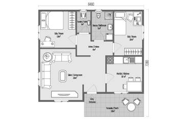 Дуплекс Збірний Будинок 68 м²-2