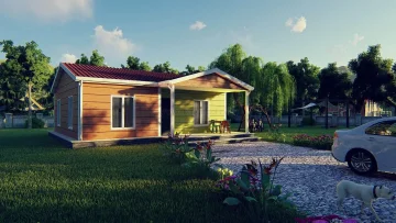 Одноэтажный сборный дом 68 м²