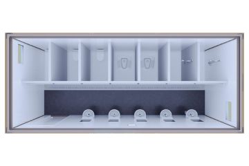 مرحاض حاوية موقع البناء