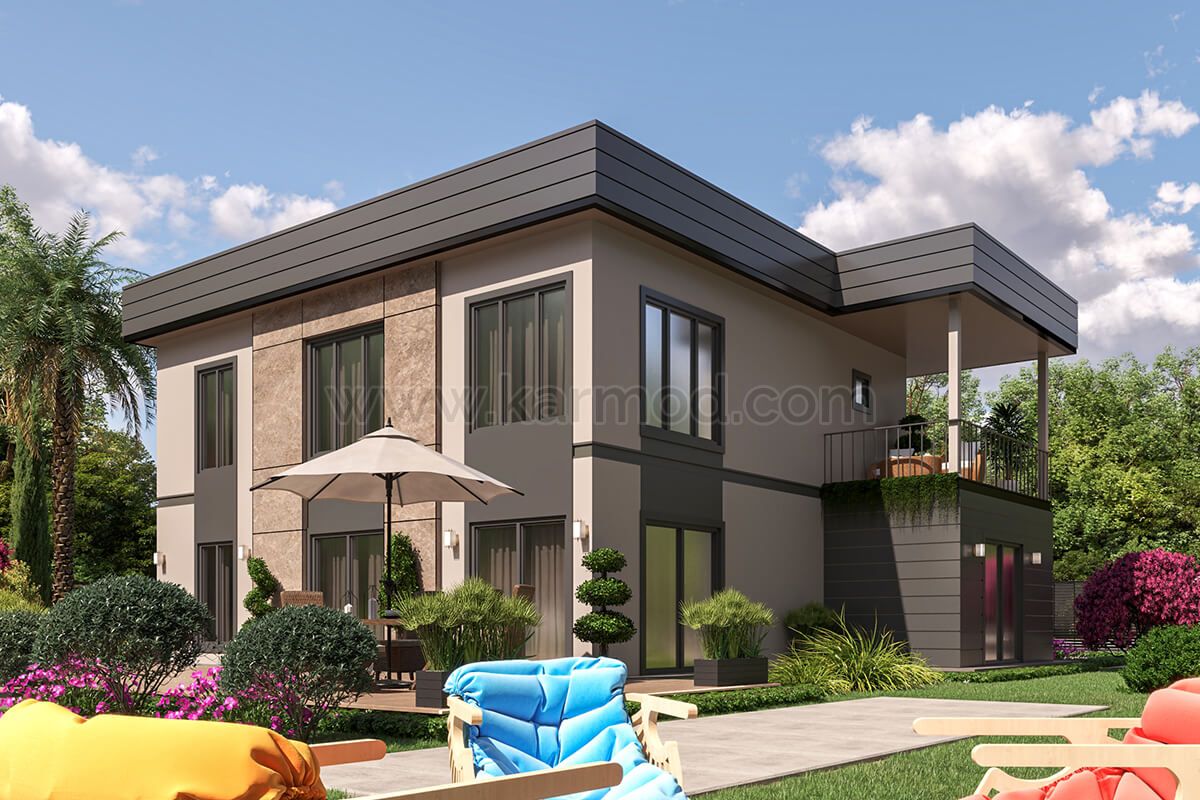 Двухэтажный стальной дом 8